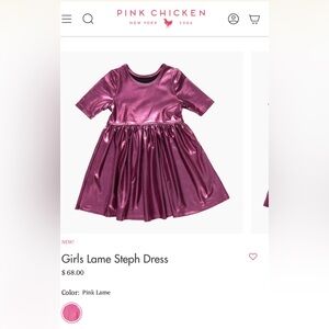 3/$10-Pink Chicken Shimmering Fuchsia Dress